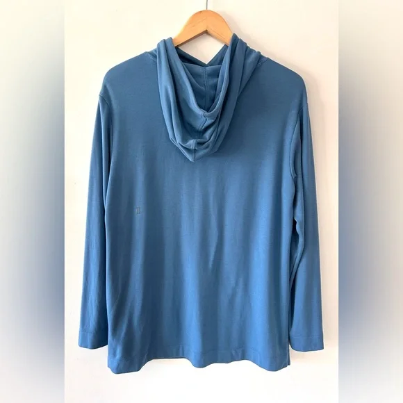 KIT and ACE Dusty Blue Technical Lightweight Hoodie with Brushed Fleece Lining - Picture 2 of 6